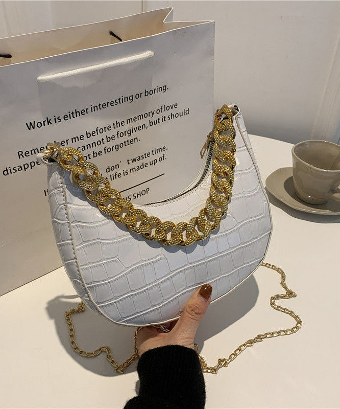 Bags Faux Modern Chain Green Shoulder Leather Linked