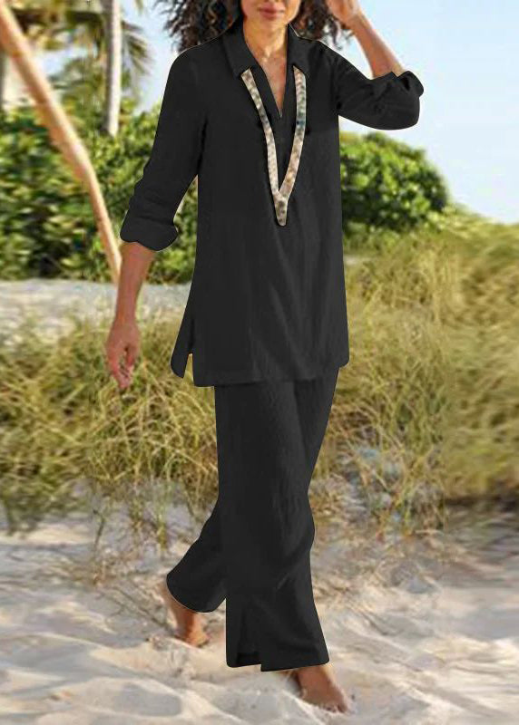 Shirt Leg Natural Two Khaki Collar Peter Wide And Pan Pants