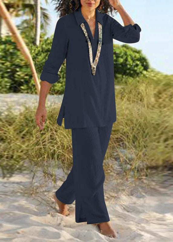 Shirt Leg Natural Two Khaki Collar Peter Wide And Pan Pants