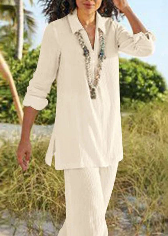 Shirt Leg Natural Two Khaki Collar Peter Wide And Pan Pants