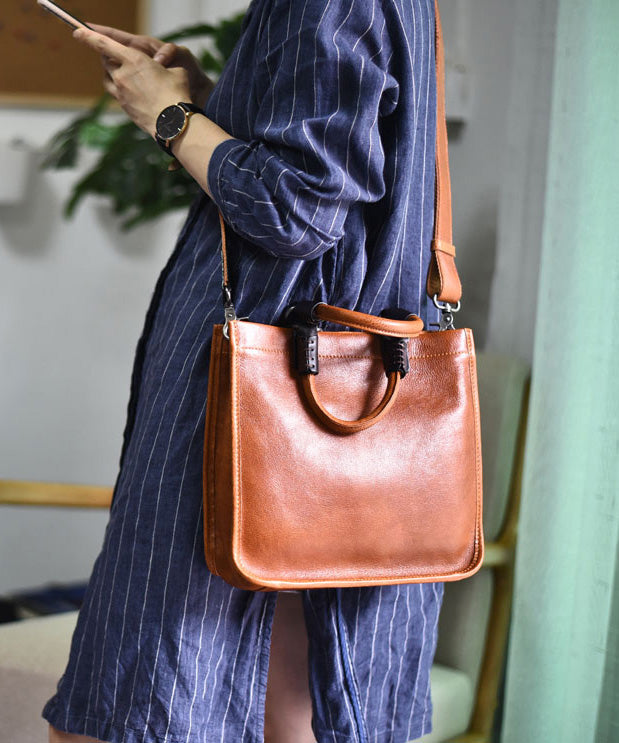 Leather Large New Capacity Retro Bag Message