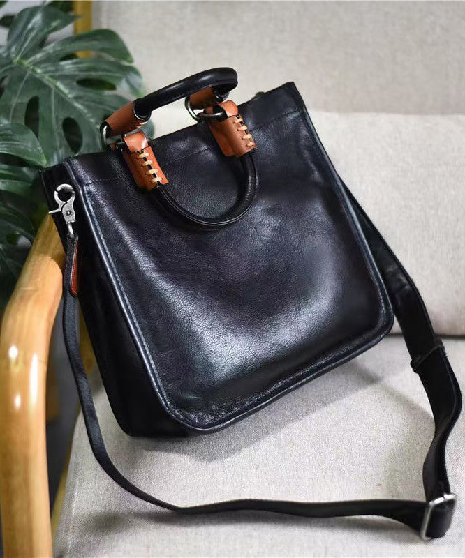 Leather Large New Capacity Retro Bag Message