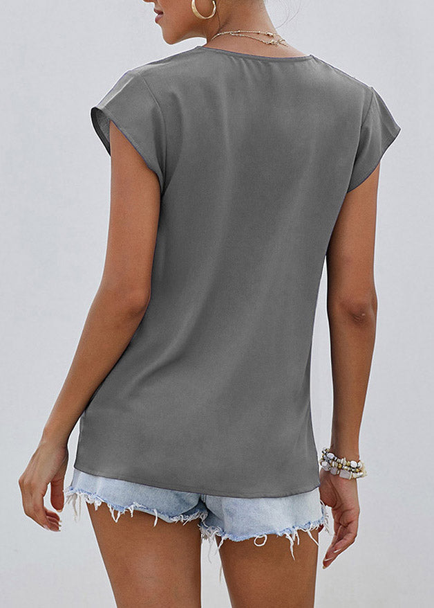 Original O-Neck Orange Print Short Sleeve Design Top