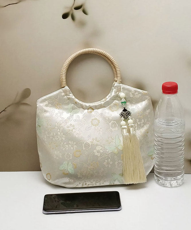 Tote Beige Print Original New Tassel Chinese Handbag