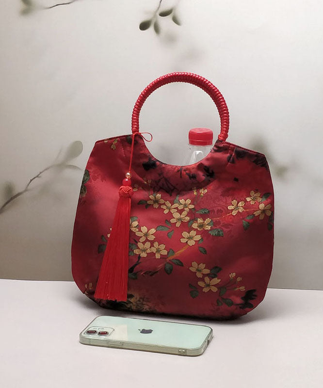 Tote Beige Print Original New Tassel Chinese Handbag