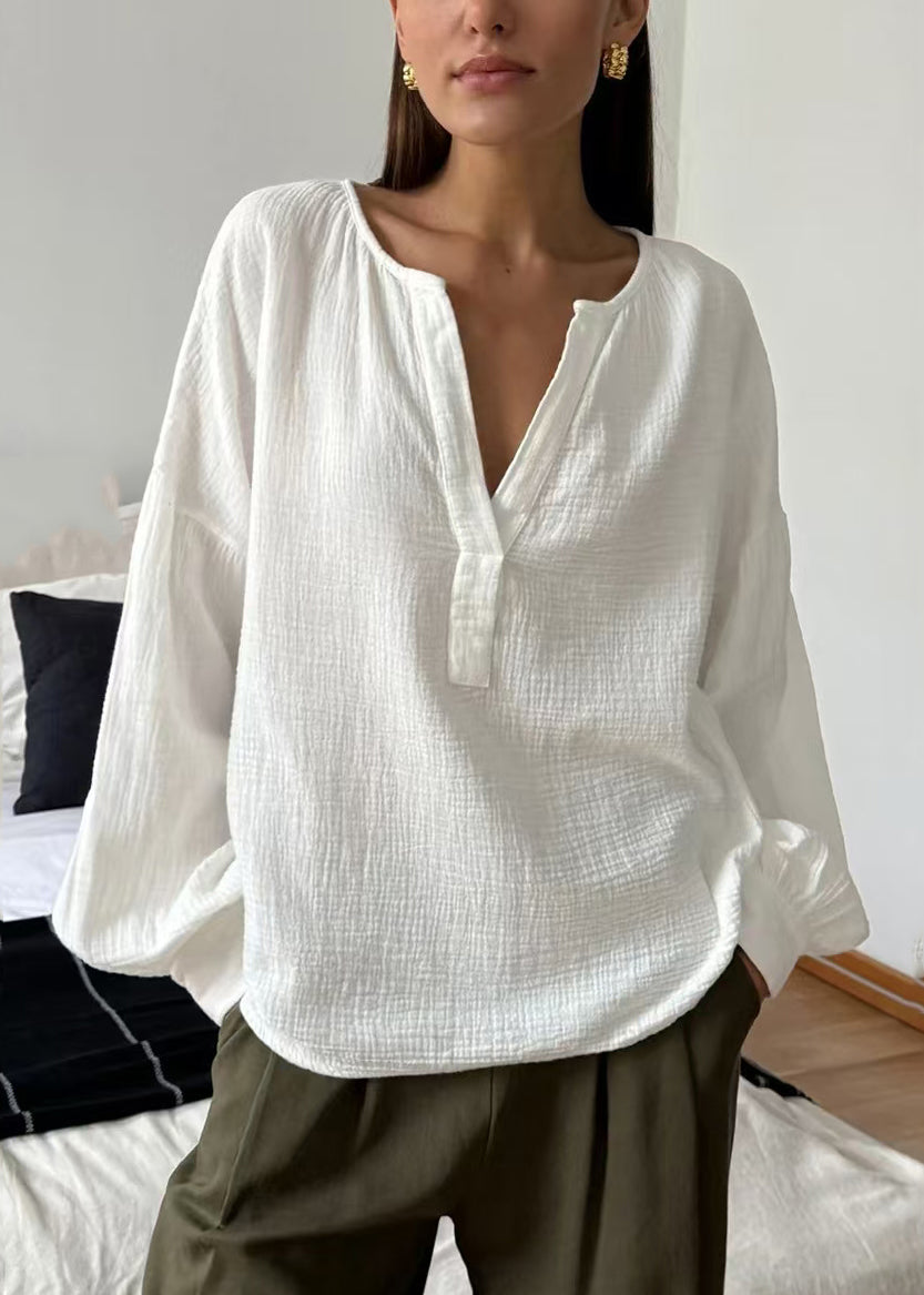 Patchwork Plus Green Solid Neck V Size Tops Fall