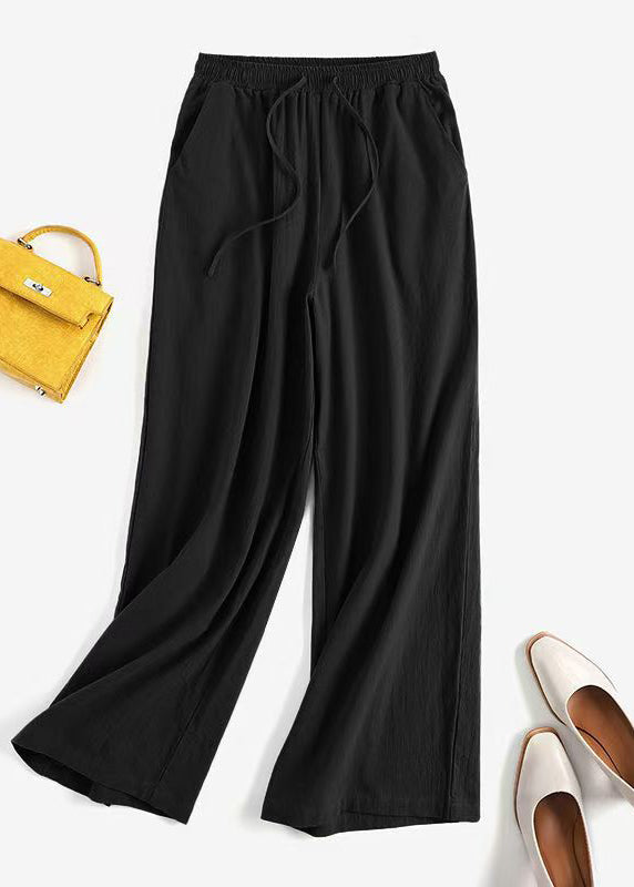 Wide Summer Pockets Waist Leg Elastic Plus Khaki Size Pants