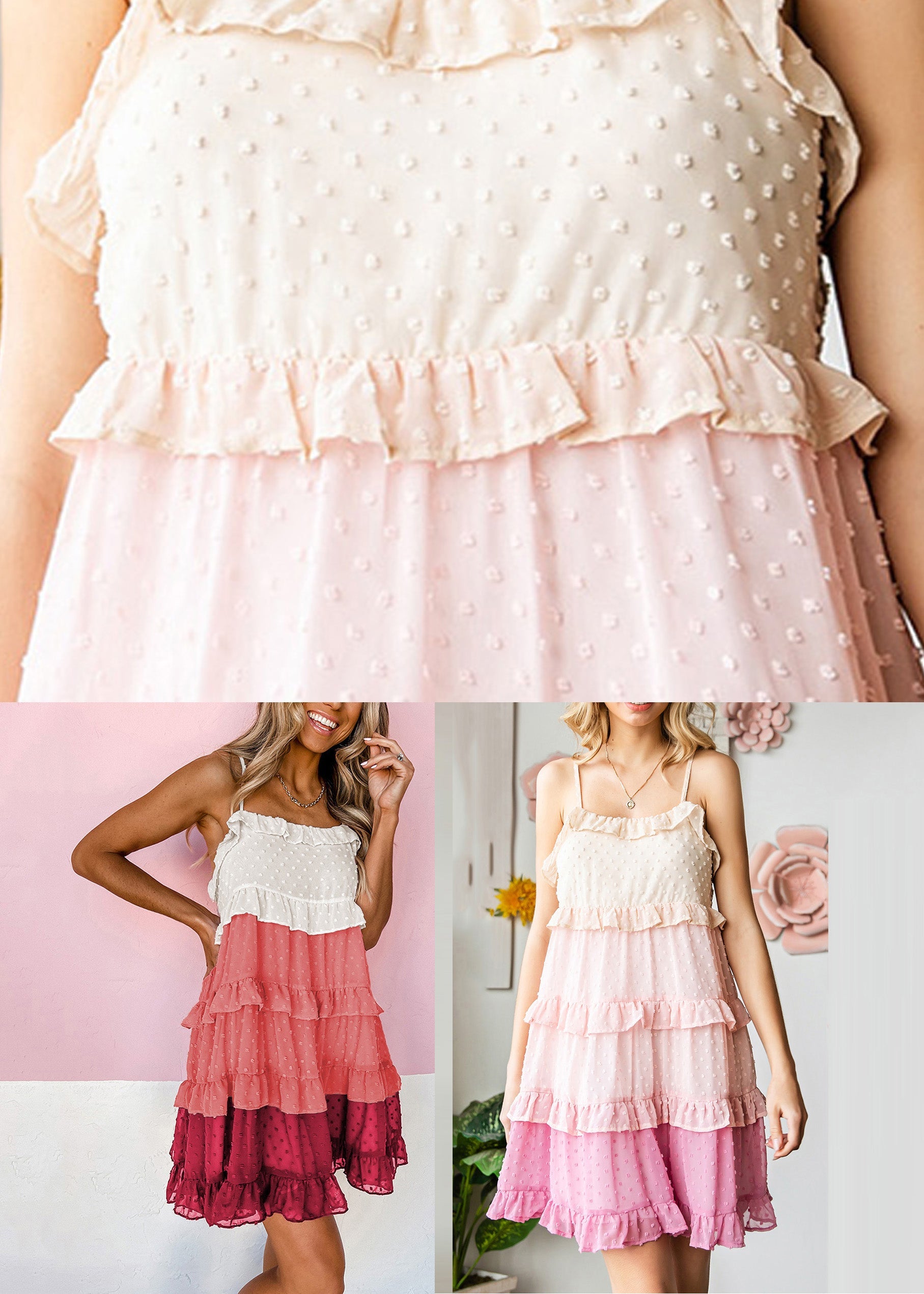 Dresses Mid Strap Chiffon Spaghetti Summer Ruffled Red Patchwork