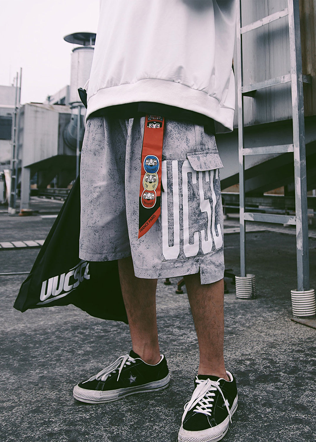 Blue Print Mens Summer Waist Pockets Shorts Elastic Retro