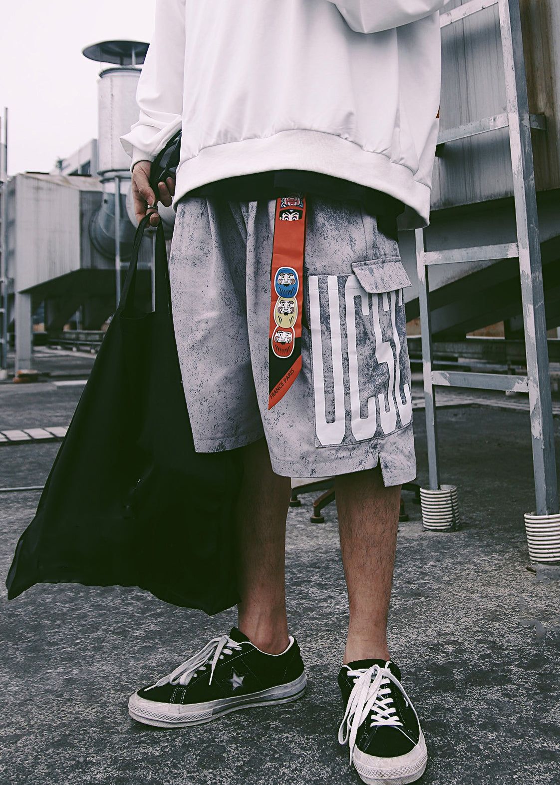 Blue Print Mens Summer Waist Pockets Shorts Elastic Retro