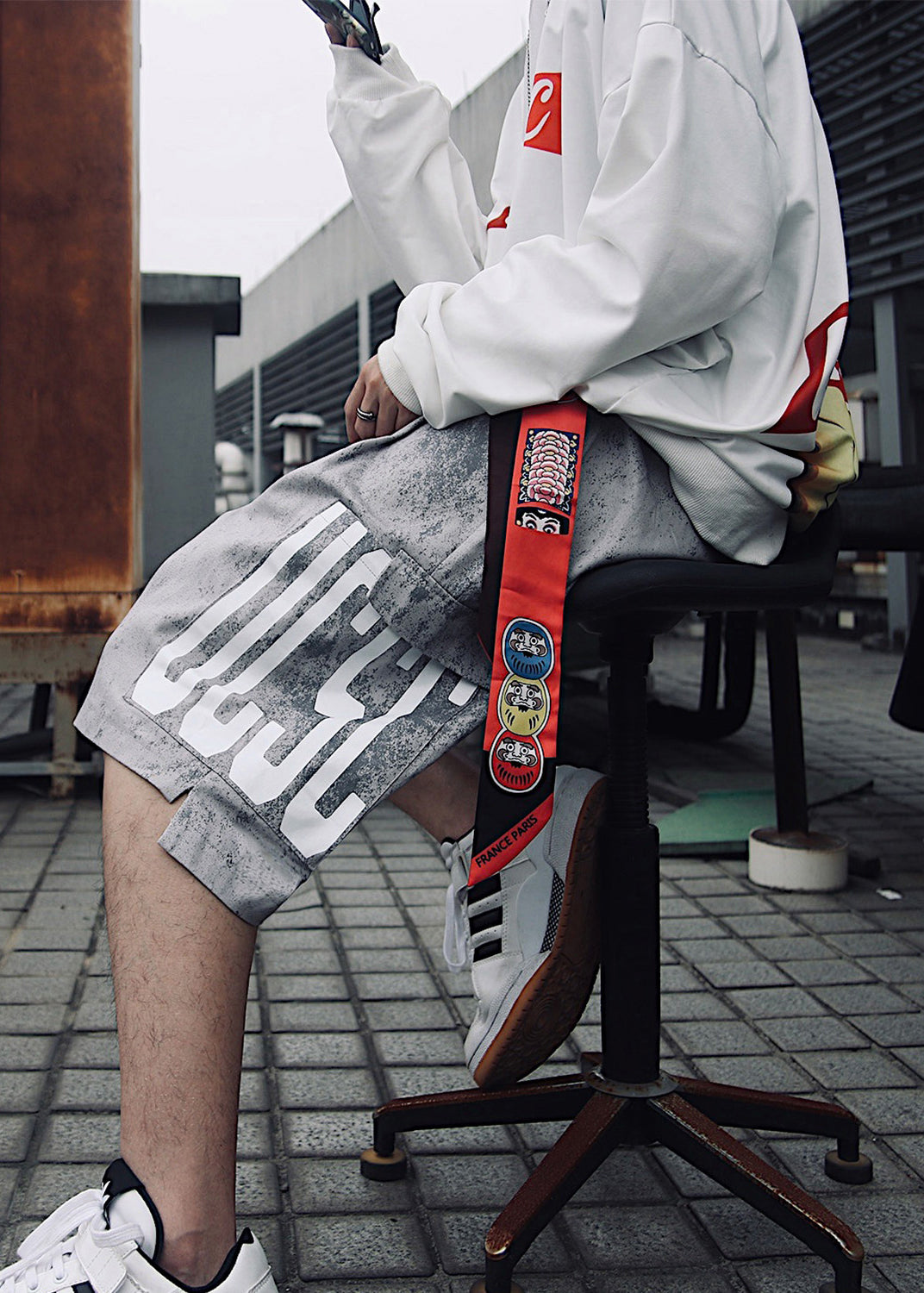 Blue Print Mens Summer Waist Pockets Shorts Elastic Retro