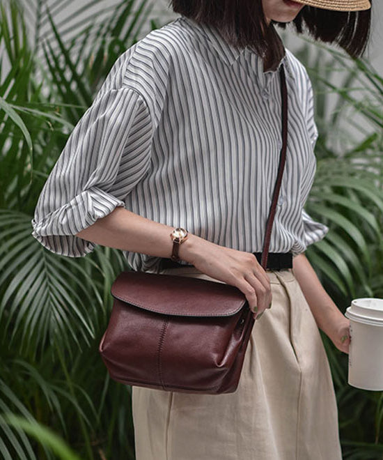 Messenger Chocolate Leather Retro Fabric CrossBody Bag