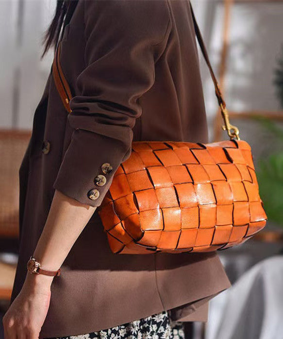 Retro Weave Shoulder Leather Bags Design