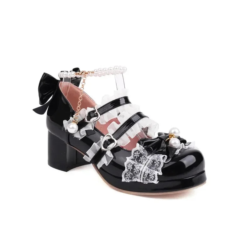 Mary Red Lolita Cosplay Pumps Jane Shoes - 31-48