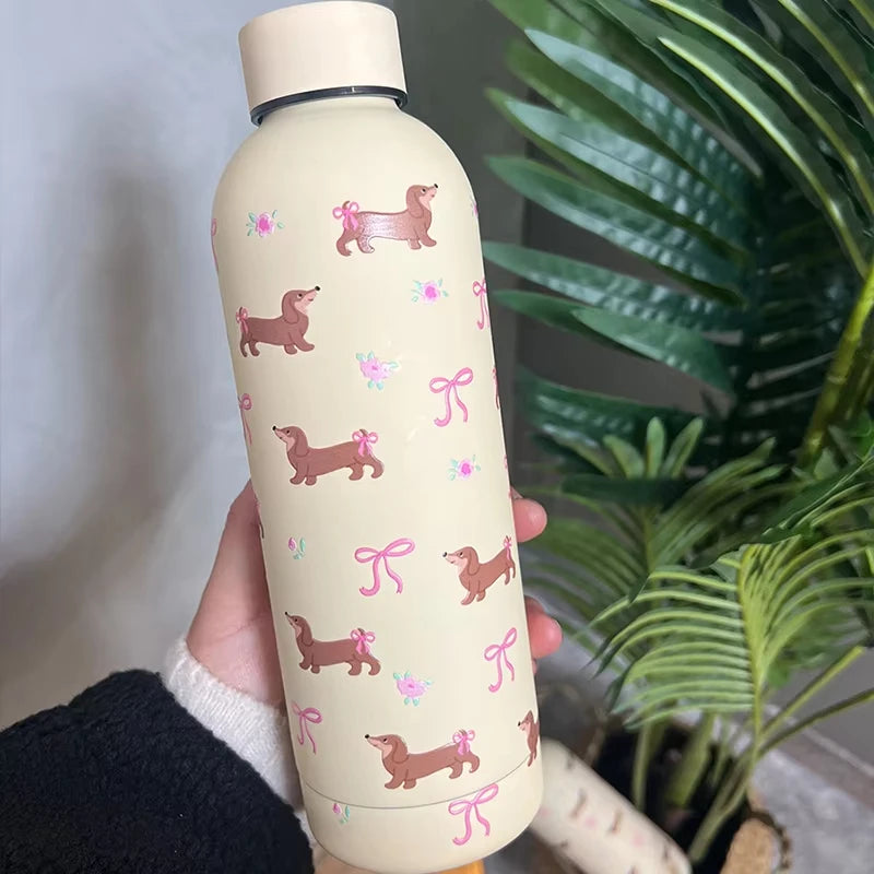 Kawaii Puppy Coffee Tumbler Stainless Steel Bottle