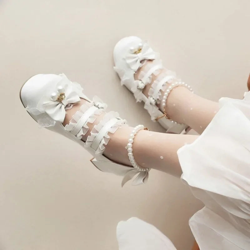 Mary Red Lolita Cosplay Pumps Jane Shoes - 31-48