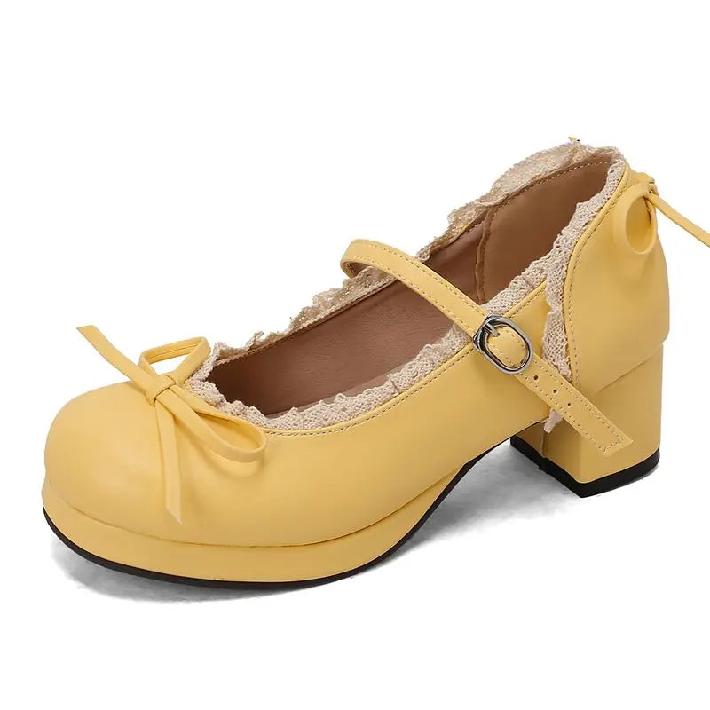 Toe Shoes Bowknot Sweet Pumps - Round Heels 32-50