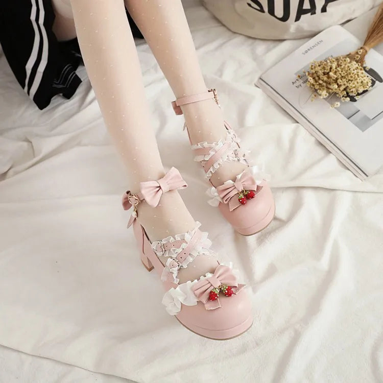 Wedding Bow Ruffles 30-43 - Strawberry Princess Shoes Sweet