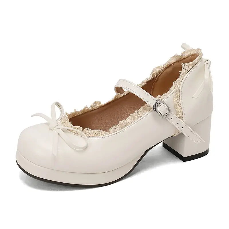 Toe Shoes Bowknot Sweet Pumps - Round Heels 32-50