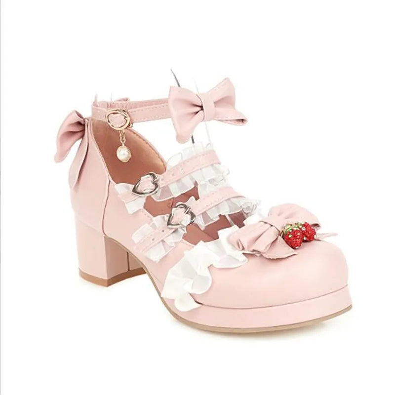 Wedding Bow Ruffles 30-43 - Strawberry Princess Shoes Sweet