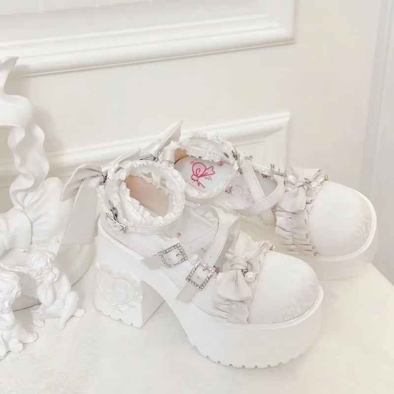 34-42 Knot Lace Butterfly High - Heels Cute