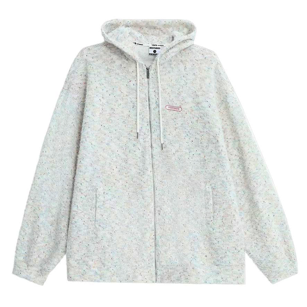 Stay warm in our white Casual Friday Knit Zip Hoodie. With its relaxed fit, zip-up front, and soft fabric, this hoodie is your go-to for casual, comfy vibes  boogzel clothing