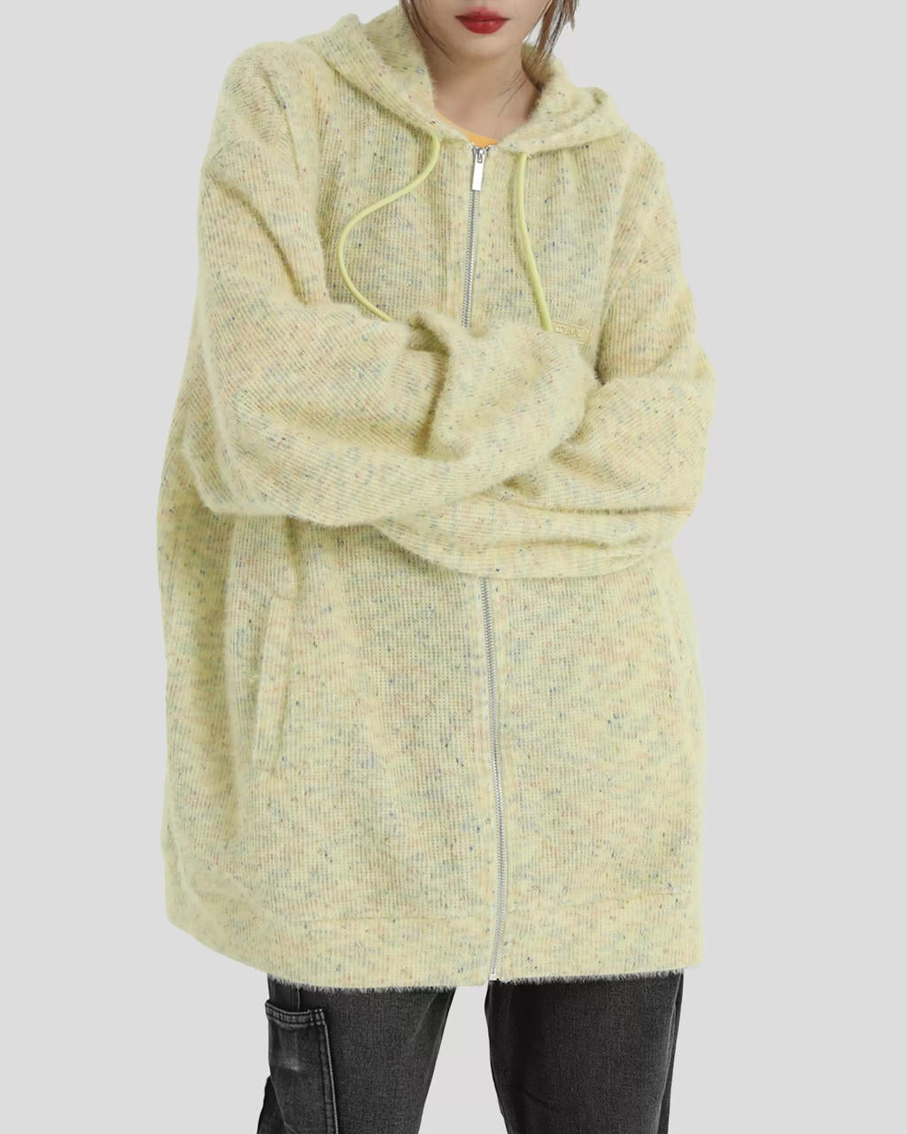 Stay warm in our yellow Casual Friday Knit Zip Hoodie. With its relaxed fit, zip-up front, and soft fabric, this hoodie is your go-to for casual, comfy vibes  boogzel clothing