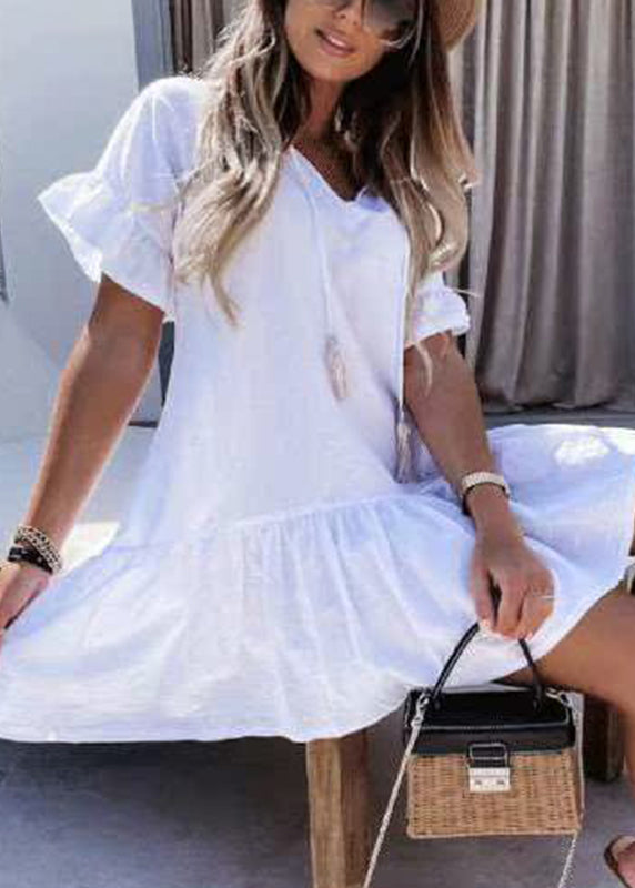 Patchwork Mid V Blue Vacation Summer Dresses Neck Style Baby