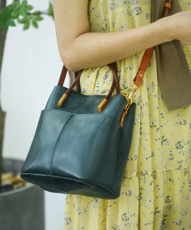 Durable Orange Style Tote Leather Handbag Large