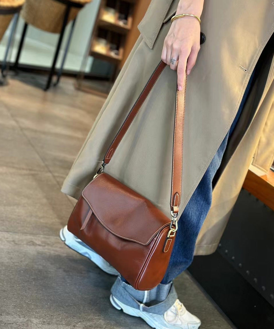 Black Zipper Shoulder Solid Durable Leather Stylish Bag