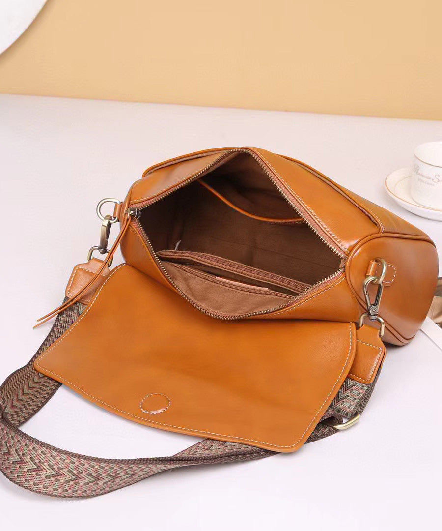 Black Zipper Shoulder Solid Durable Leather Stylish Bag