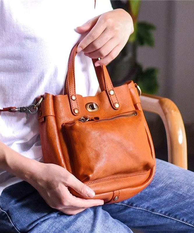 Bag Unique Solid Leather Durable Micro Orange CrossBody