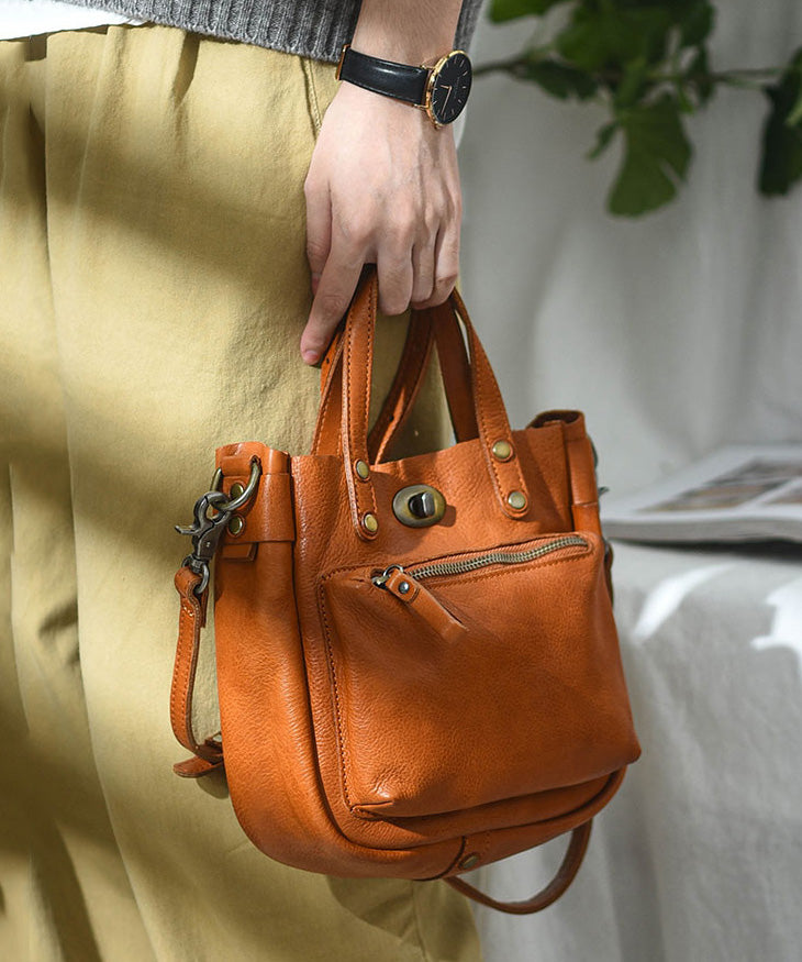 Bag Unique Solid Leather Durable Micro Orange CrossBody