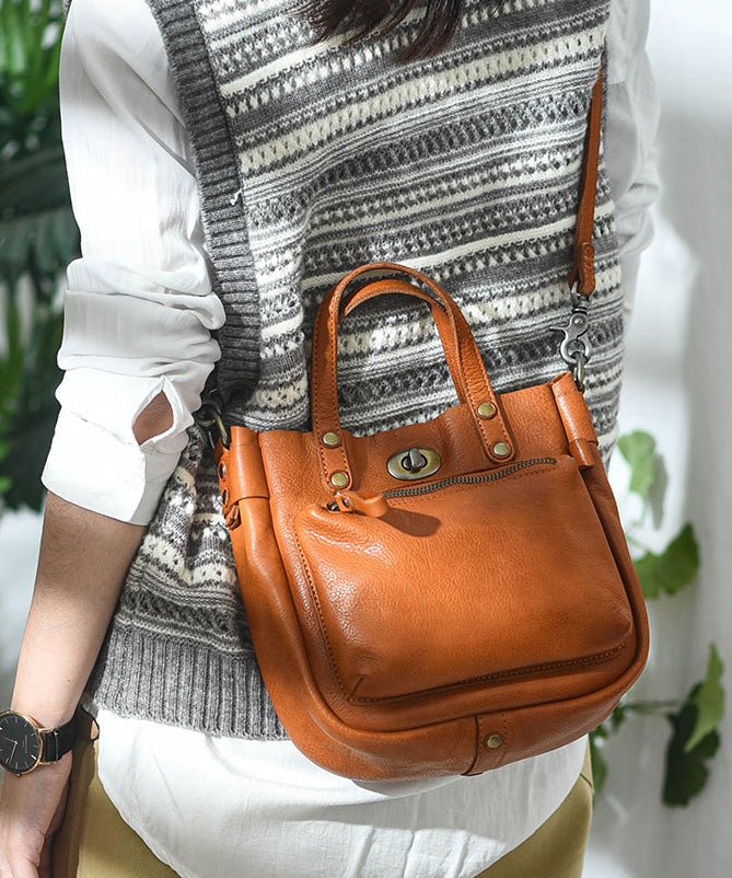 Bag Unique Solid Leather Durable Micro Orange CrossBody