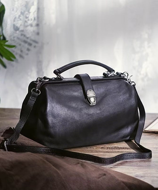 Brown Leather Capacity Handbag Vintage Large Tote