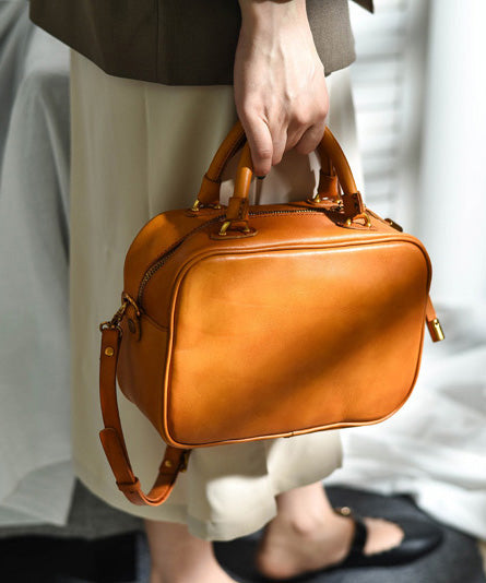 Orange Doctor Large Women Bag Leather Capacity