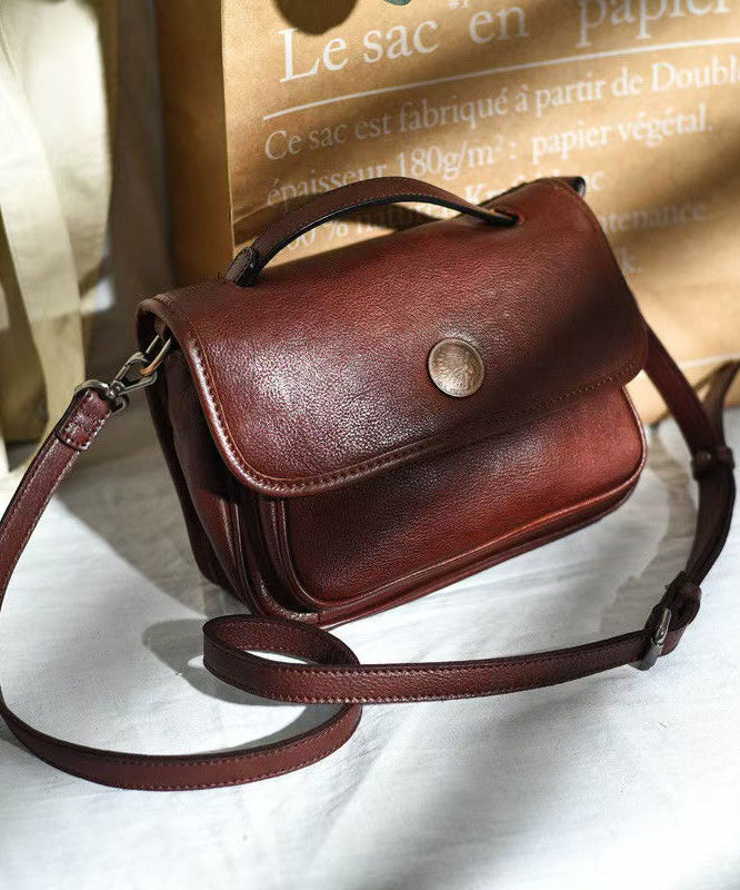 Orange Leather Bag Women CrossBody Messenger Solid Durable