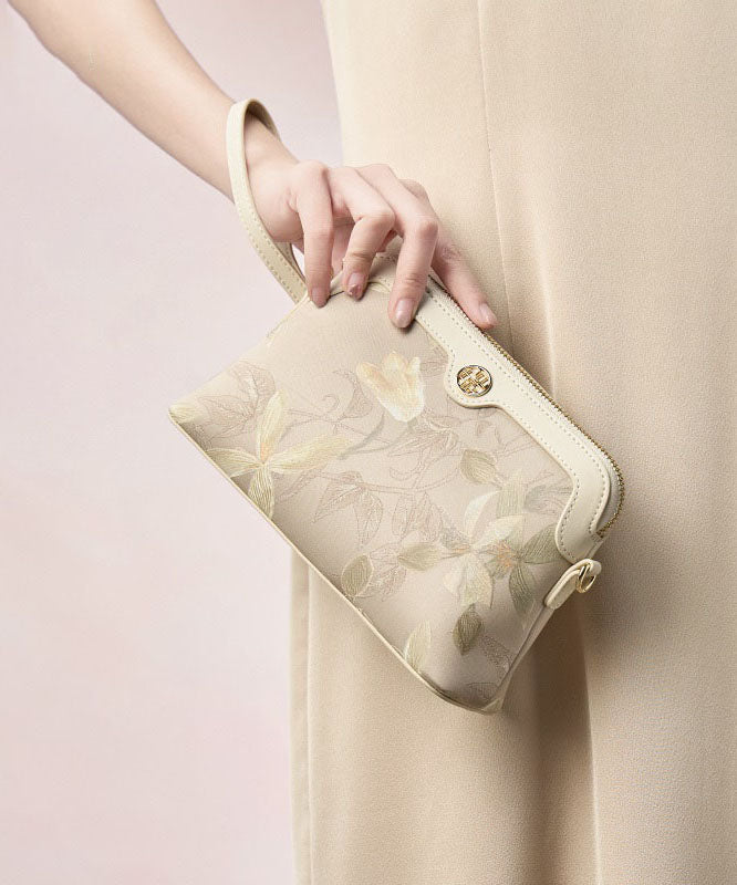 Vintage Silk Print CrossBody Green Bag Women