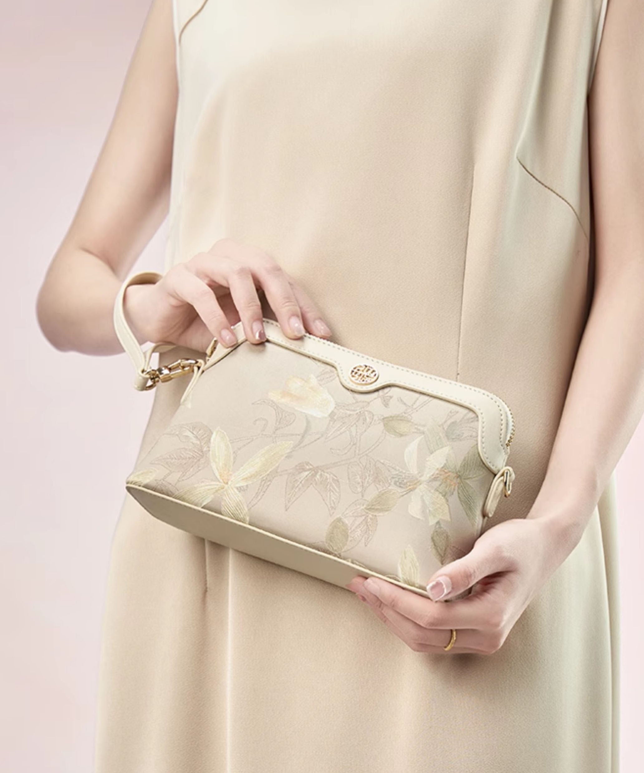 Vintage Silk Print CrossBody Green Bag Women