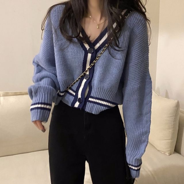 Cardigan Contrast Trim