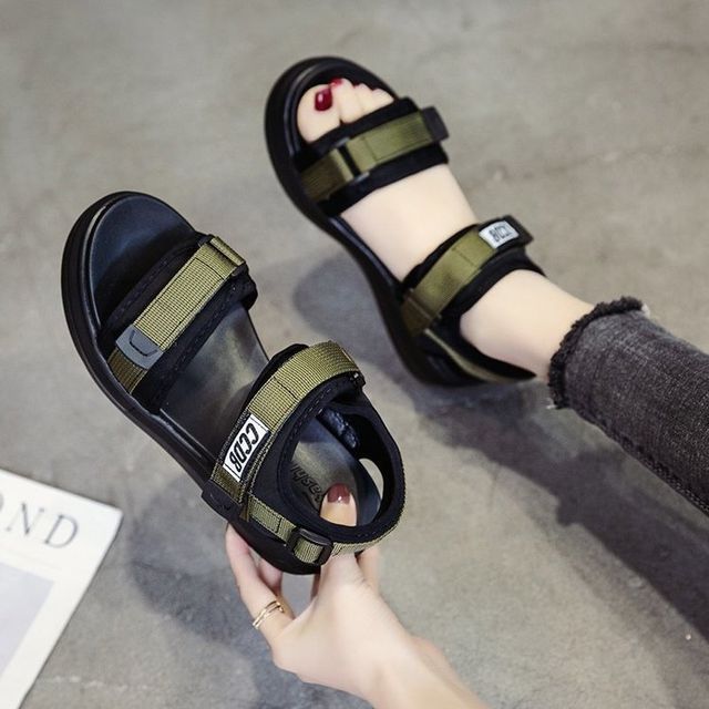 Strap Sandals Wedge Adhesive Heel Platform
