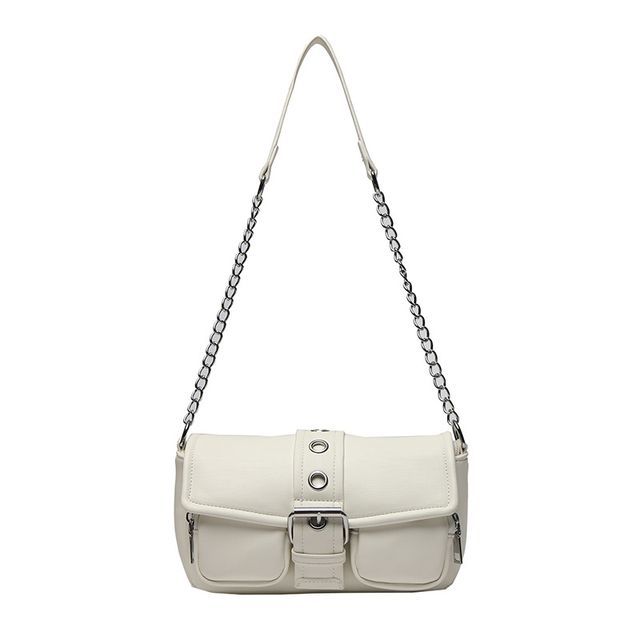 Buckled Shoulder Strap Chain Bag