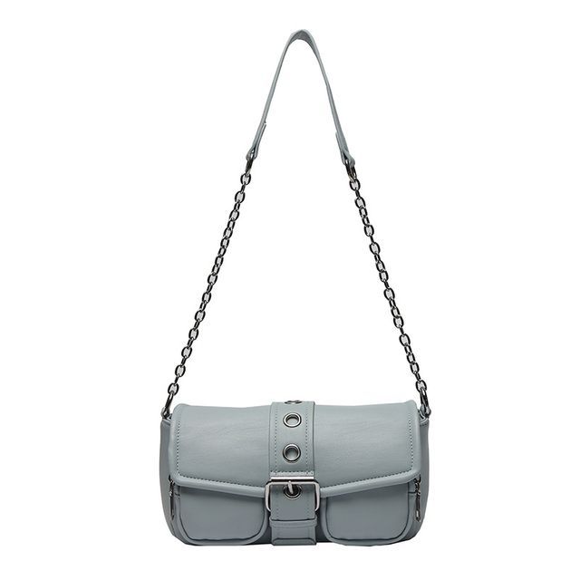 Buckled Shoulder Strap Chain Bag