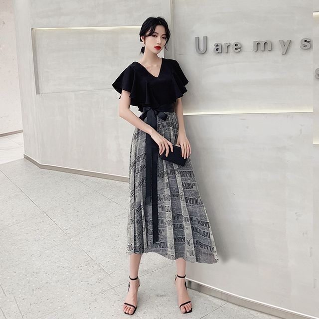 Evening Dress Cocktail Short-Sleeve A-Line Gown /