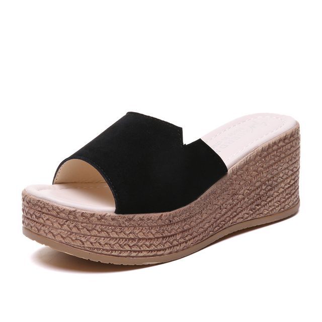 Slide Sandals Wedge-Heel Platform