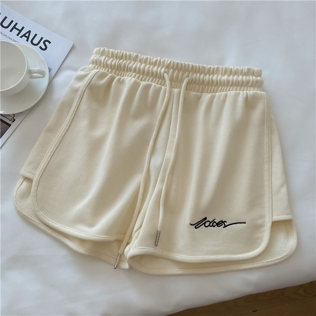 Waist Lettering Sweatshorts Elastic