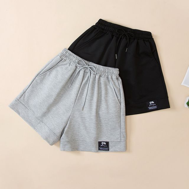 High Shorts Waist Label Plain Applique