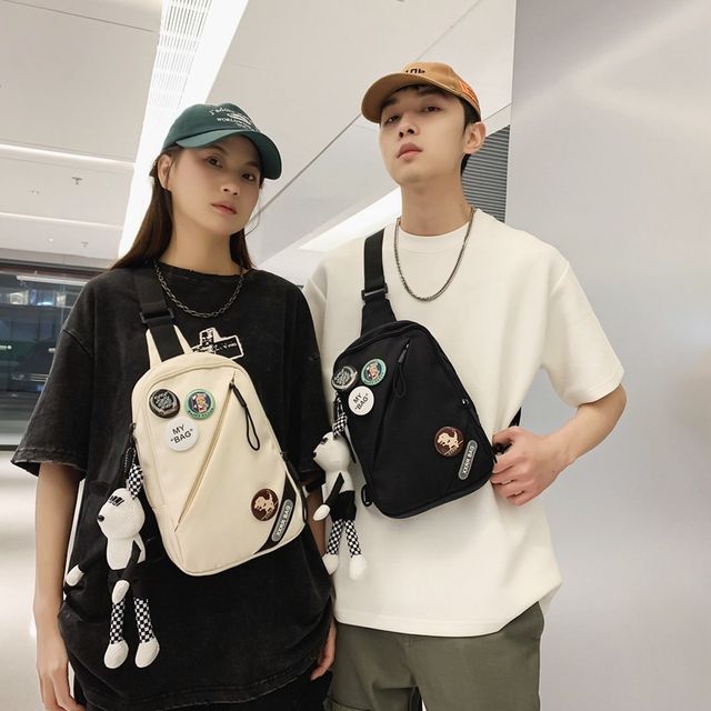 Bag Badge Lettering Applique / Set Nylon Charm Sling