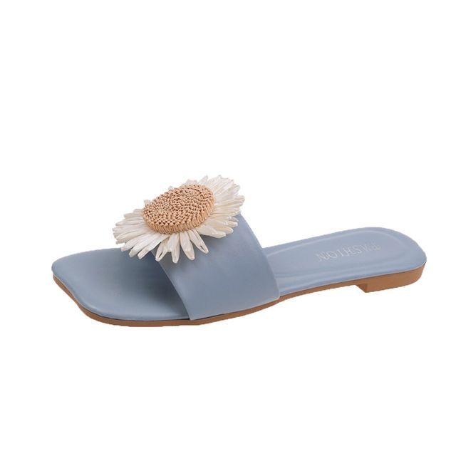 Applique Sandals Flower Slide
