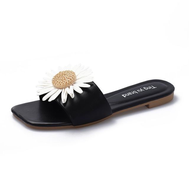 Applique Sandals Flower Slide